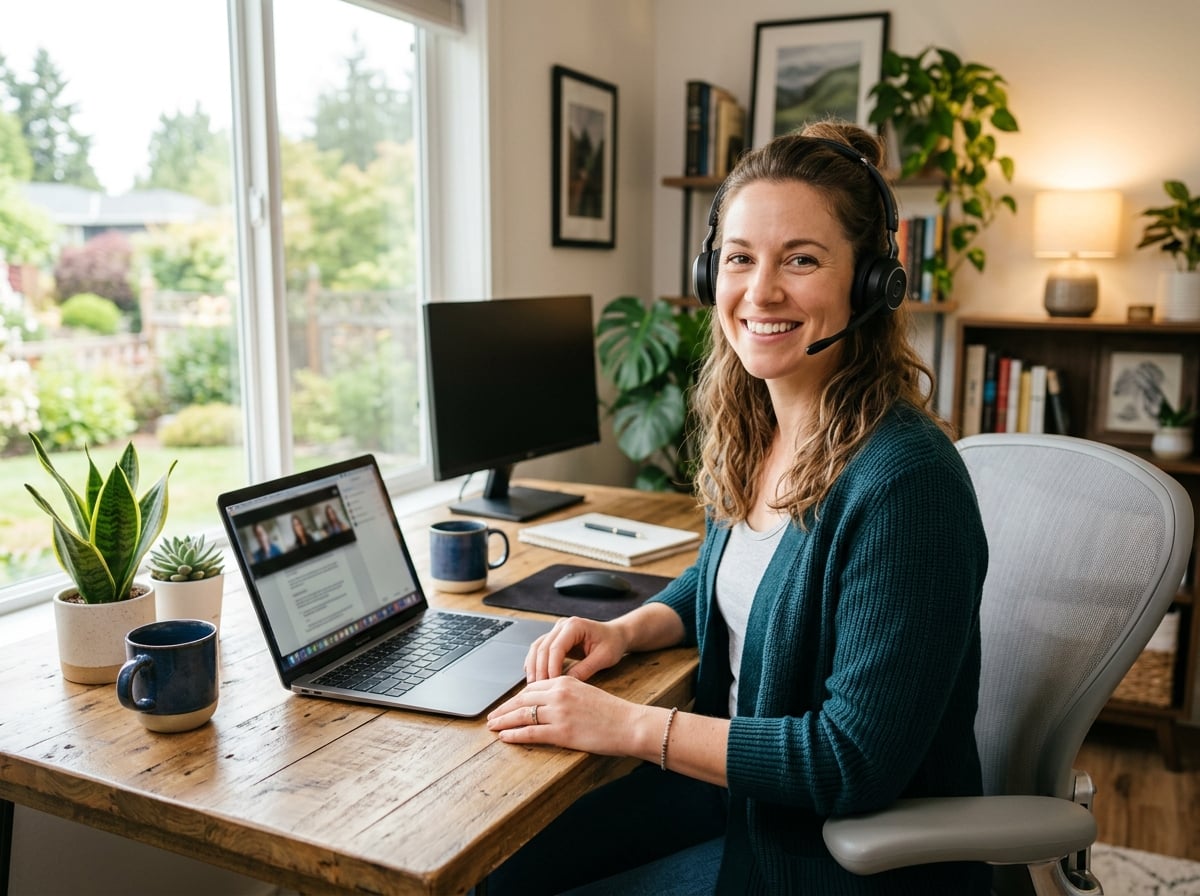 Asesor remoto trabajando desde casa